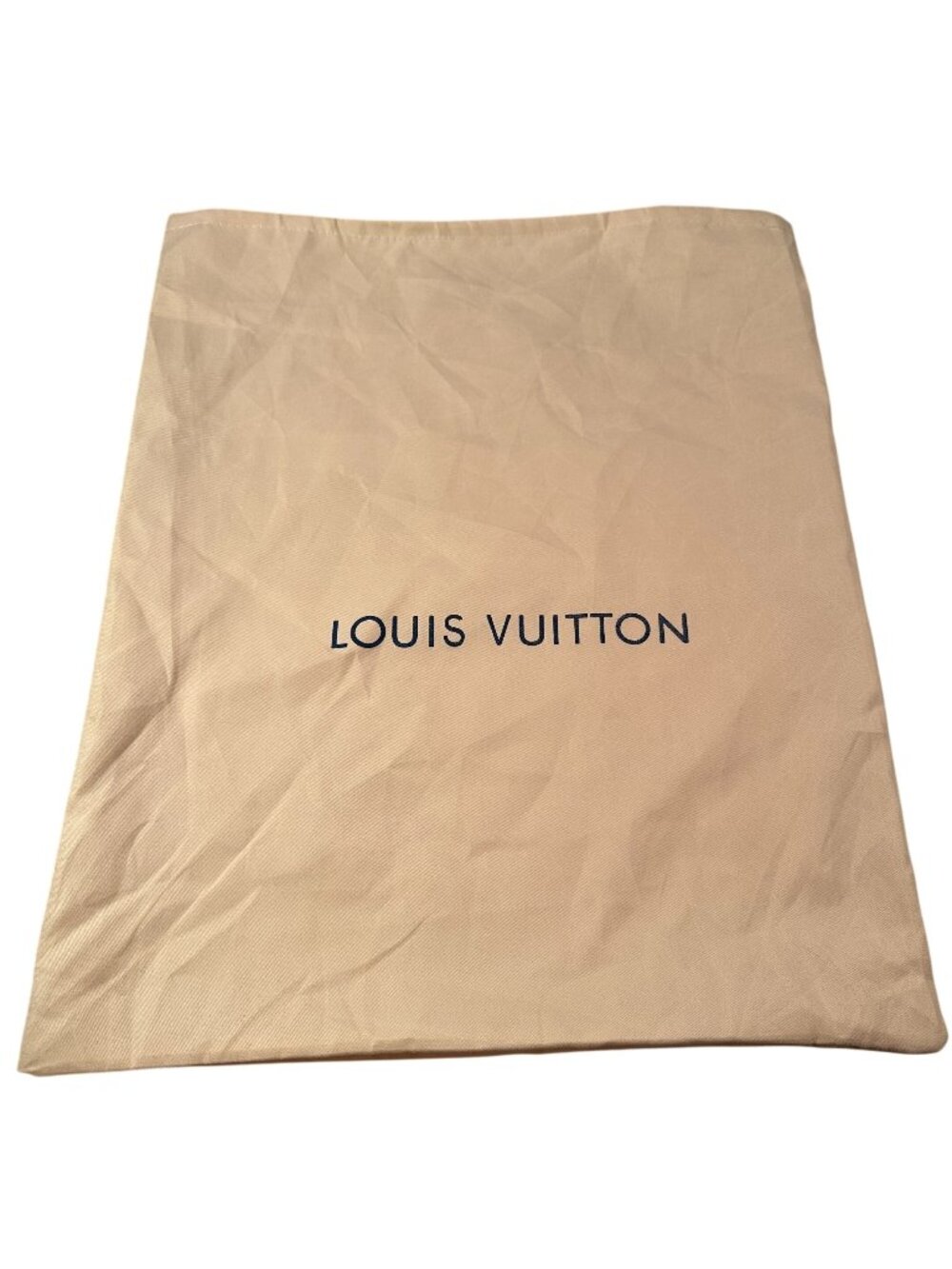 Louis Vuitton Cotton Dust Bag Drawstring Storage Pouch Travel Rectangle Beige